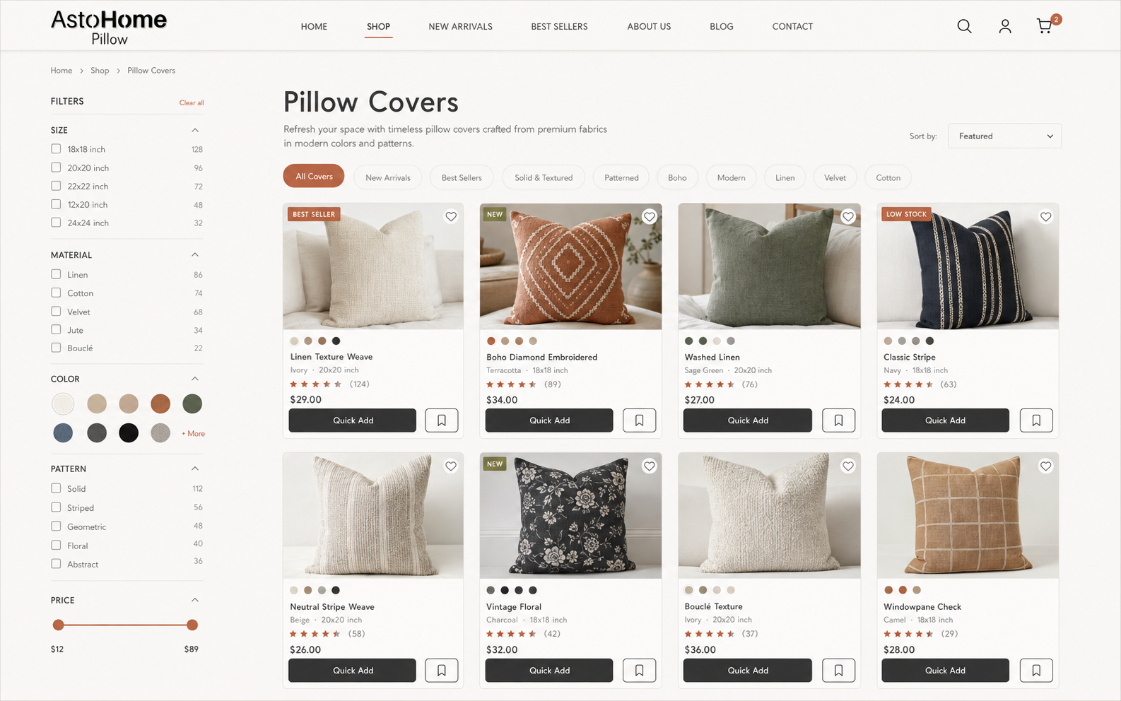 Premium AstoHome pillow covers